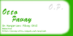 otto pavay business card