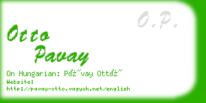otto pavay business card